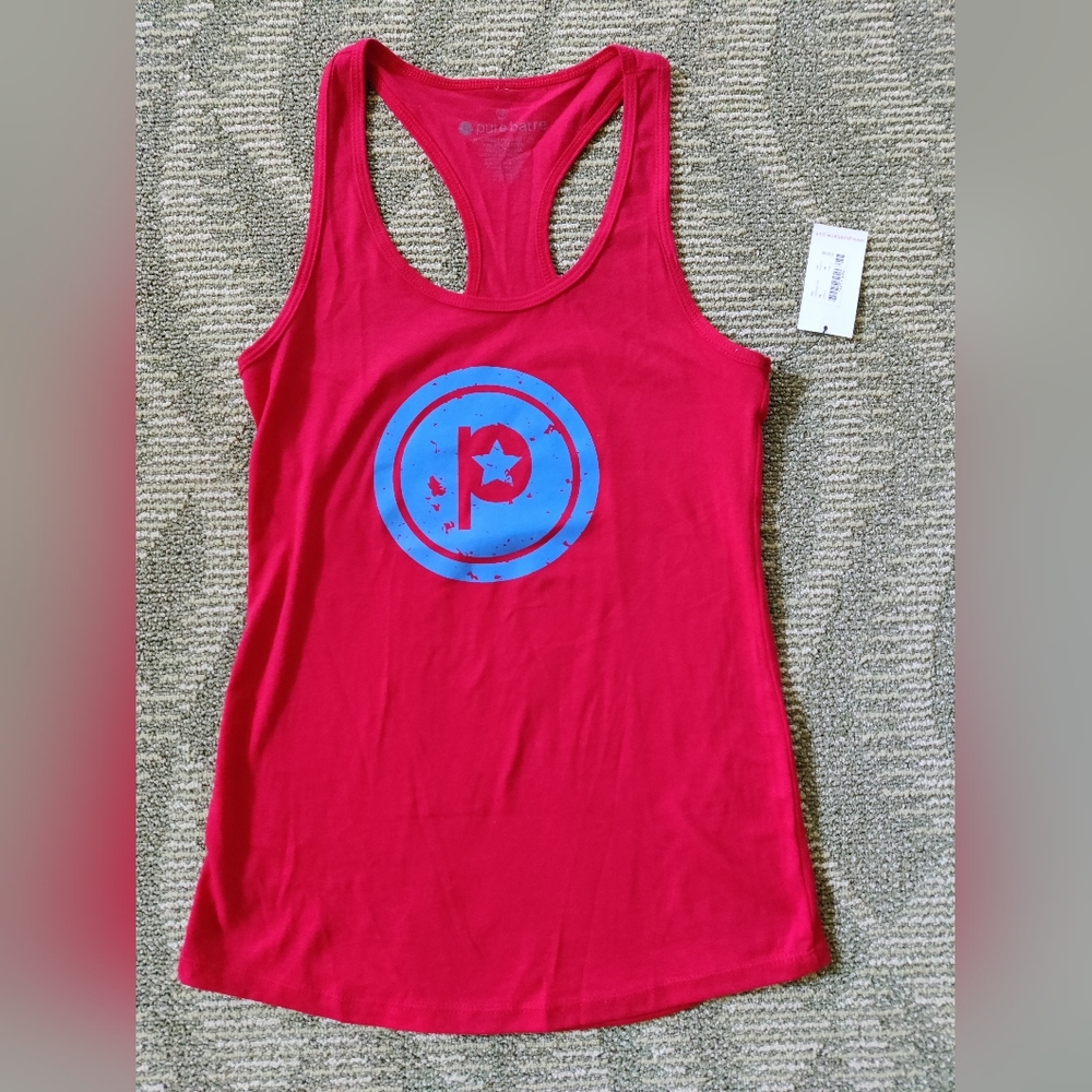 Pure Barre Distressed Circle P Tank, size XS, NWT